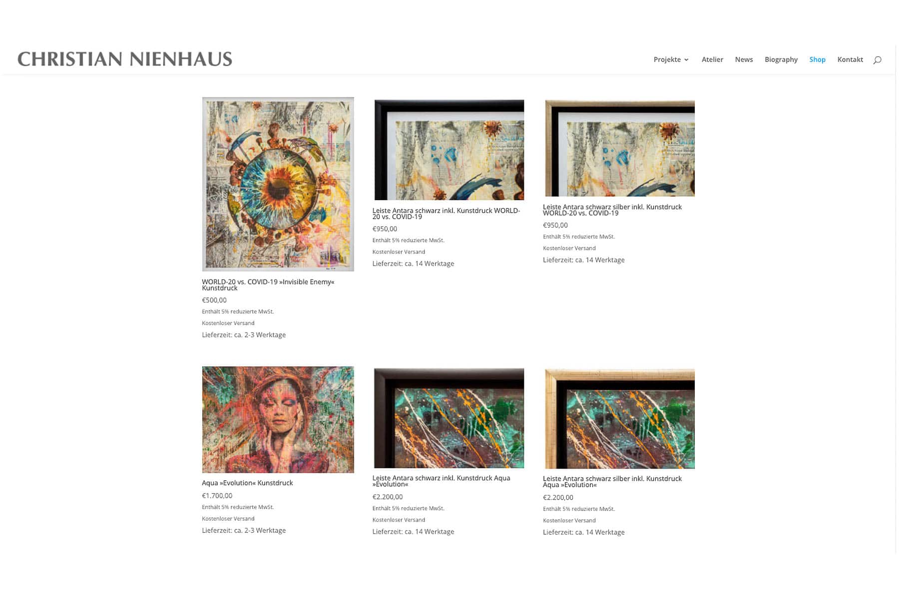 Index Christian Nienhaus Webshop