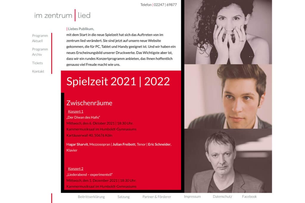Im Zentrum Lied e.V. Webseite